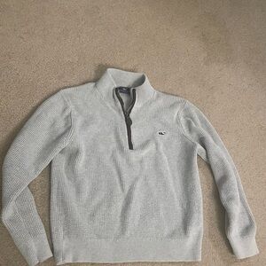 Vineyard Vines Light Gray Zip-Up Sweater